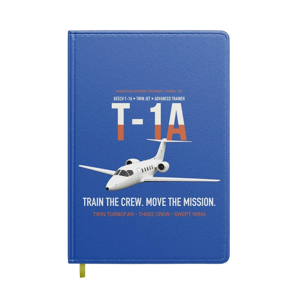 T-1A Jayhawk Advanced Jet Trainer design on blue notebook