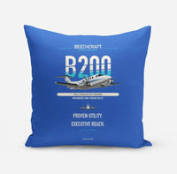 Thumbnail for Beechcraft King Air B200 design on blue pillow