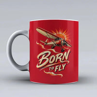 Thumbnail for 610 - Born To Fly V2 - Mug design on red signal