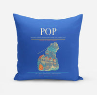 Thumbnail for Gregorio Luperón International Airport (POP) design on blue pillow
