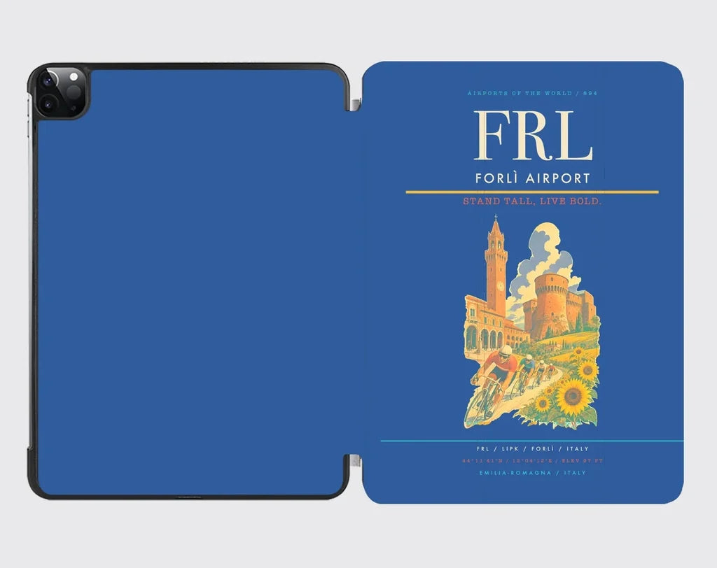 Forlì Airport (FRL) design on blue ipad tablet case