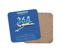 Thumbnail for Bombardier Learjet 36A design on blue 1 piece coaster