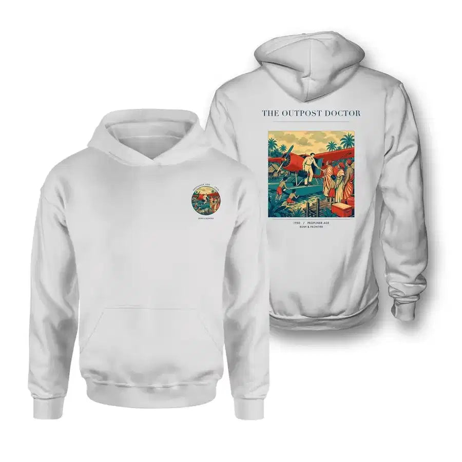 VINTAGE G4197 - The Outpost Doctor - Double-Side Hoodie design on white double side