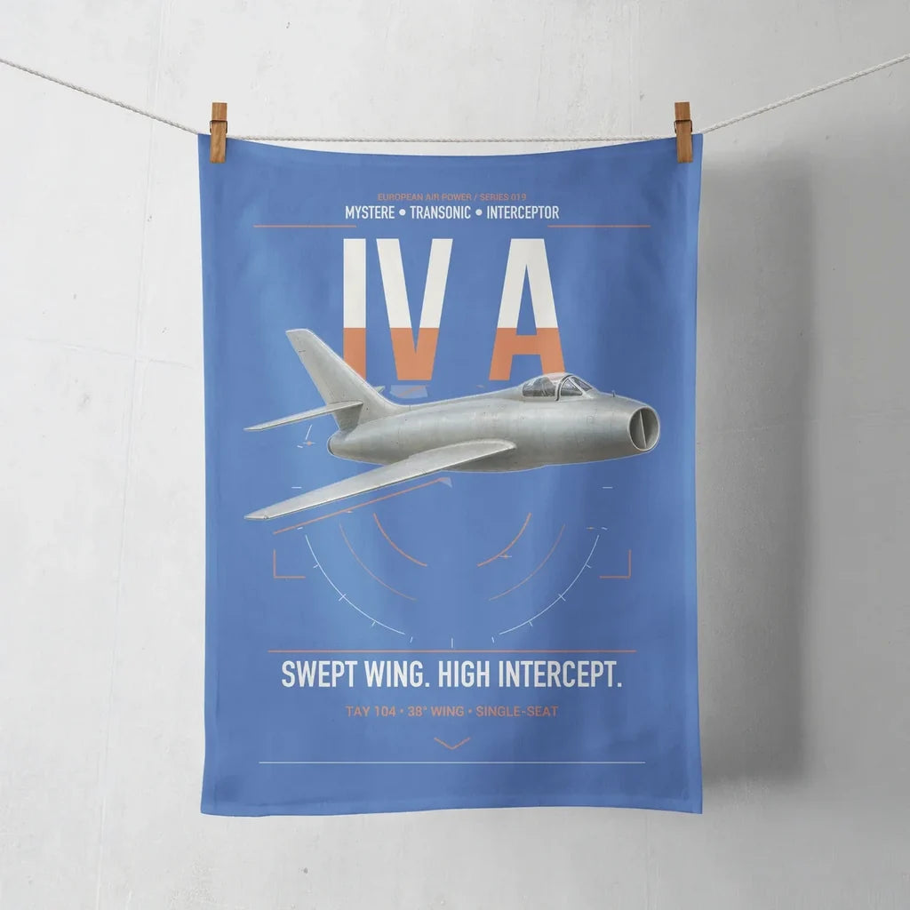 Dassault Mystère IV A design on blue towel