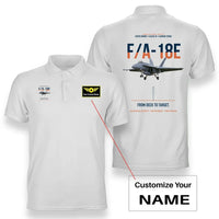 Thumbnail for F-A-18E SUPER HORNET design on white polo with custom name badge