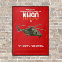 Thumbnail for NHIndustries NH90 TTH vertical canvas print - framed - red background