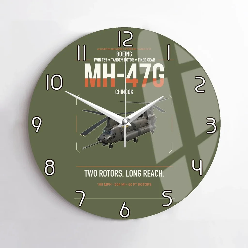 Boeing MH-47G Chinook design on green army no frame wall clock