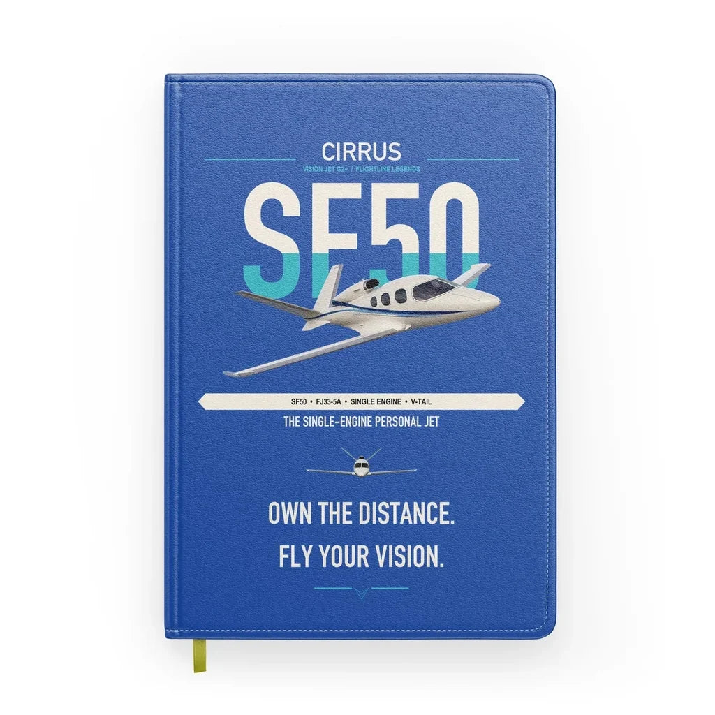 Cirrus Vision Jet G2+ design on blue notebook
