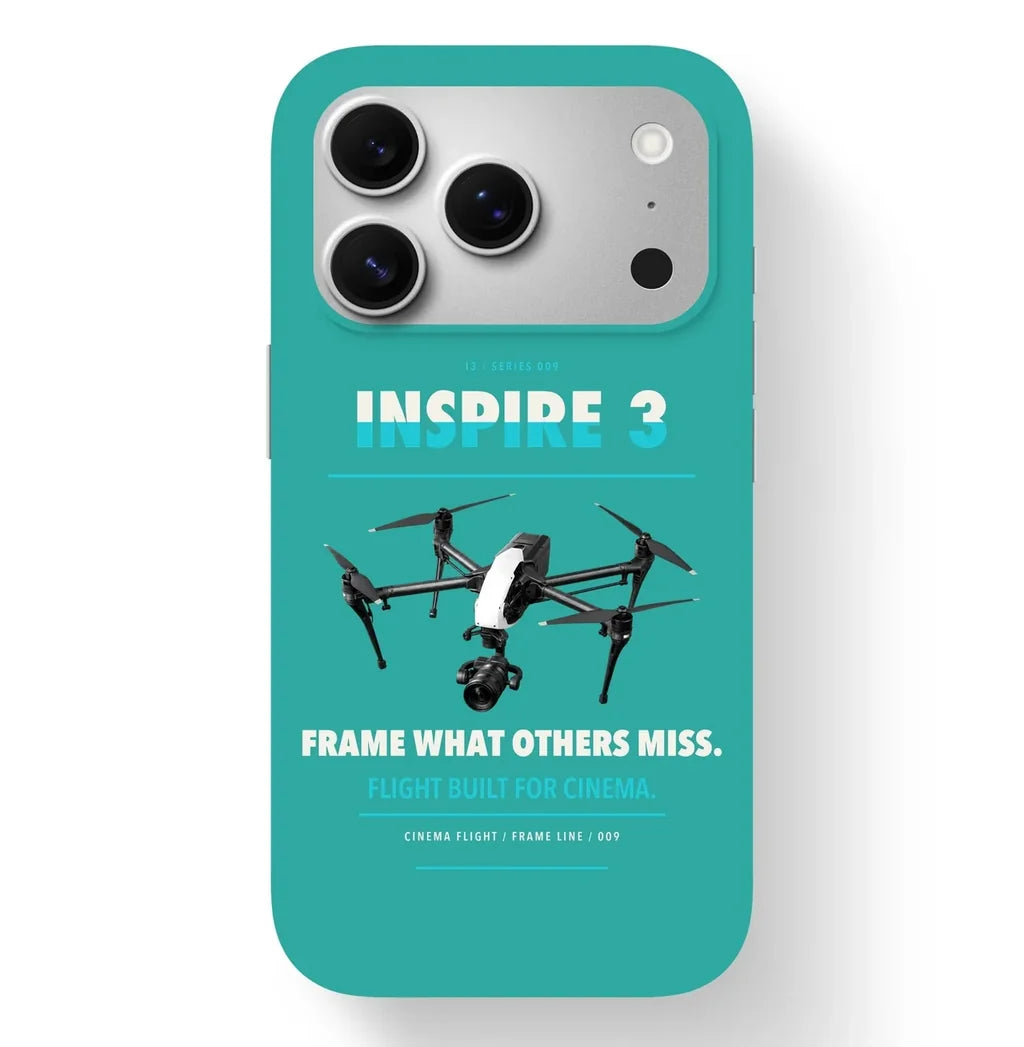 DJI Inspire 3 Case design on turquoise iphone case