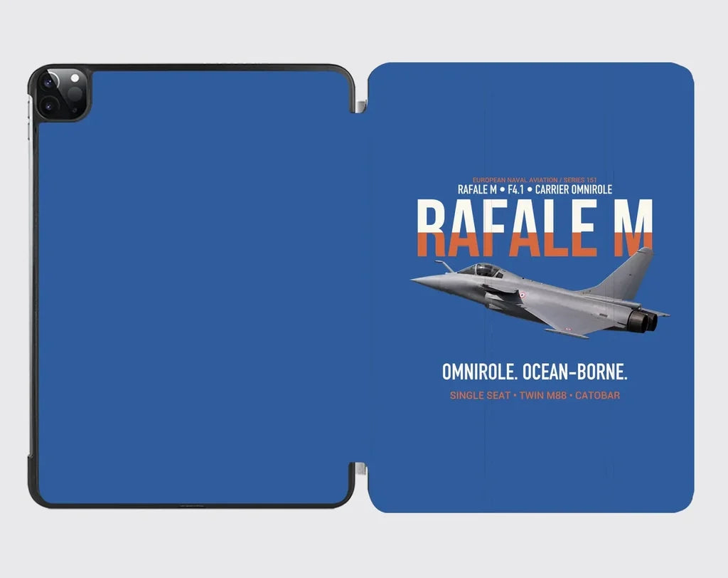 Dassault Rafale M F4.1 Carrier Omnirole Network design on blue ipad tablet case