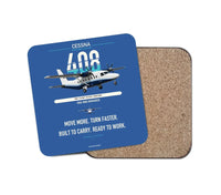 Thumbnail for Cessna 408 SkyCourier design on blue 1 piece coaster