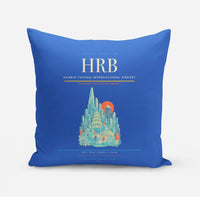 Thumbnail for Harbin Taiping International Airport (HRB) design on blue pillow