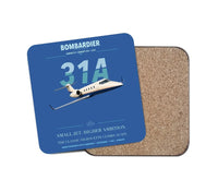 Thumbnail for Bombardier Learjet 31A design on blue 1 piece coaster
