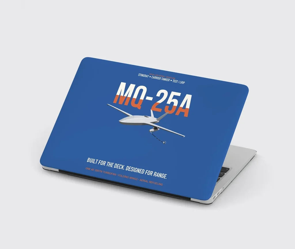 MQ-25A STINGRAY design on blue MacBook case