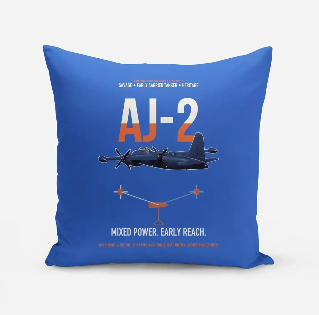 AJ-2 Savage Tanker design on blue pillow