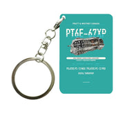 Thumbnail for PT6E-67XP Key Chain design on turquoise key chain