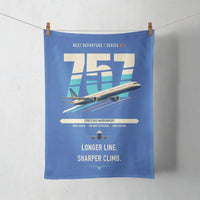 Thumbnail for Boeing 757-300 design on blue towel