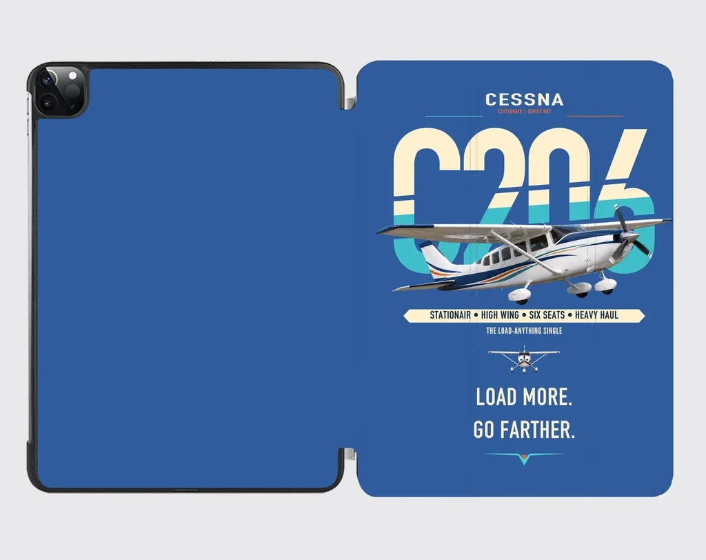 Cessna 206 Stationair design on blue ipad tablet case