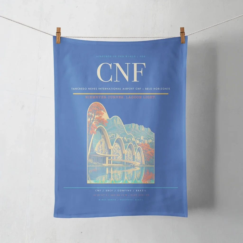 Tancredo Neves International Airport (CNF) design on blue towel