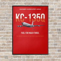 Thumbnail for KC-135Q Blackbird Tanker vertical canvas print - framed - red background