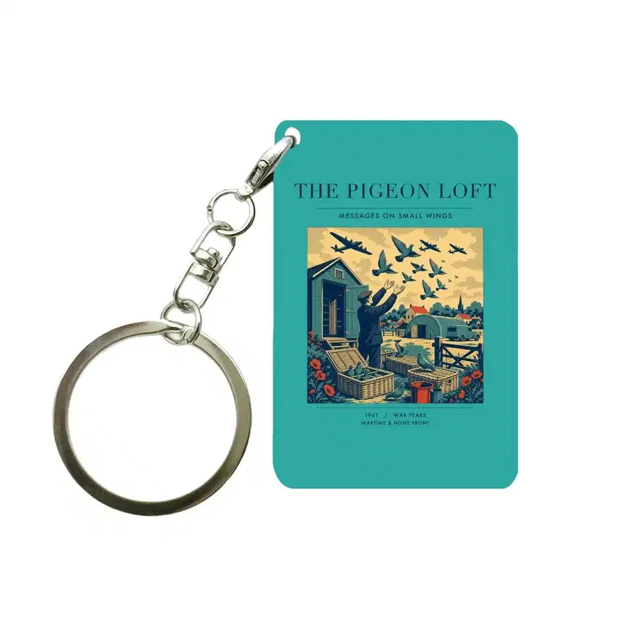 VINTAGE G4526 - The Pigeon Loft - Designed Key Chain design on turquoise