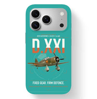 Thumbnail for Fokker D.XXI — Dutch LVA aircraft 221 design on turquoise magsafe iphone case, for iPhone 17 Pro
