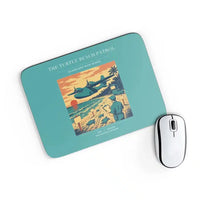 Thumbnail for VINTAGE G4443 - The Turtle Beach Patrol - Designed Mouse Pads design on turquoise rectangle