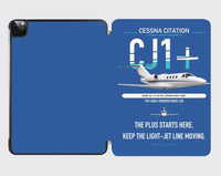 Thumbnail for Cessna Citation CJ1+ design on blue ipad tablet case