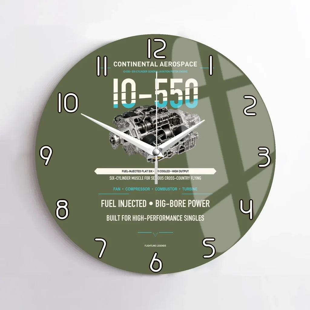 IO-550 design on green army no frame wall clock