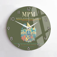 Thumbnail for Maputo International Airport (MPM) design on green army no frame wall clock