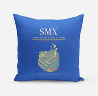 Thumbnail for Santa Maria Public Airport (SMX) design on blue pillow