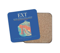 Thumbnail for Exeter International Airport (EXT) design on blue 1 piece coaster