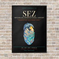 Thumbnail for Seychelles International Airport SEZ - Canvas Framed - Black
