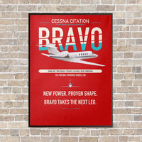 Thumbnail for Cessna Citation Bravo vertical canvas print - framed - red background