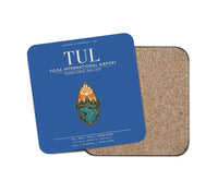 Thumbnail for Tulsa International Airport (TUL) design on blue 1 piece coaster