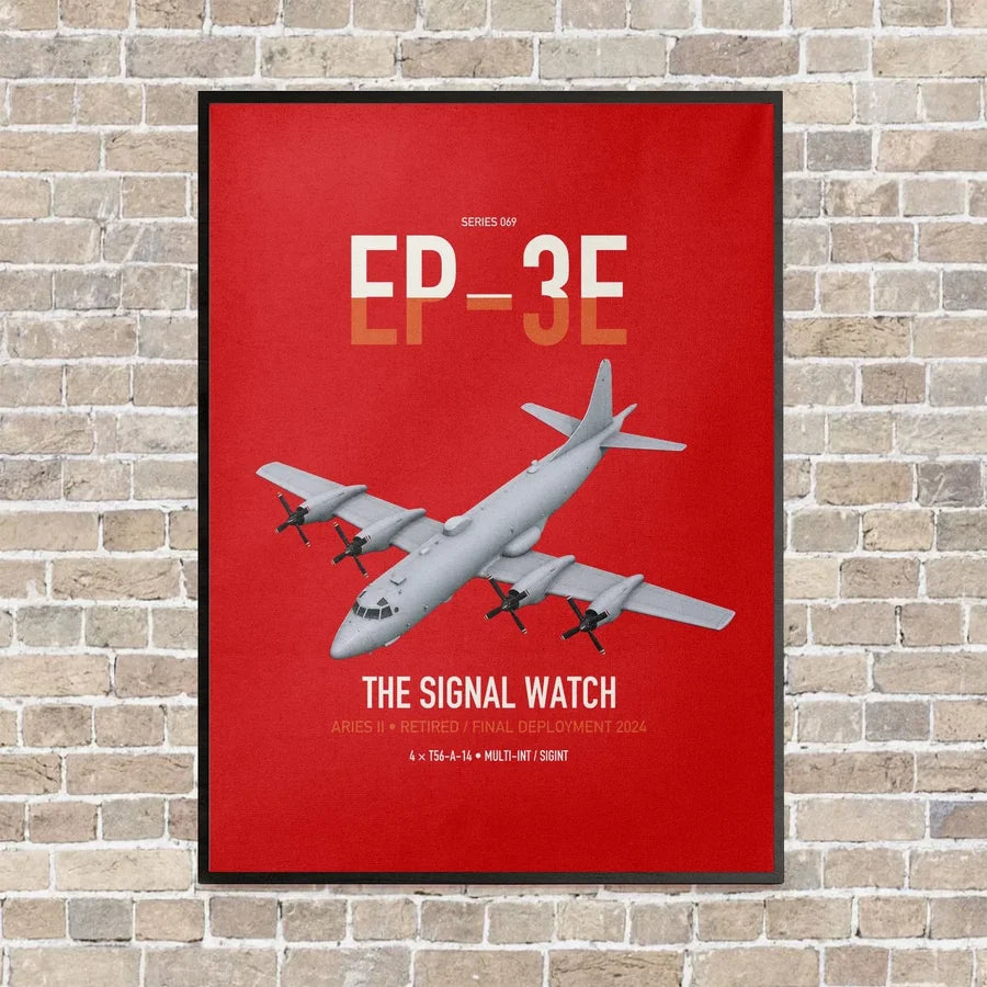 EP-3E ARIES II vertical canvas print - framed - red background
