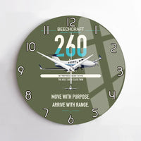Thumbnail for Beechcraft King Air 260 design on green army no frame wall clock