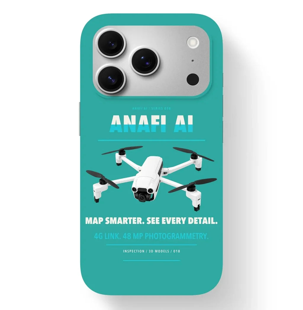 Parrot ANAFI Ai Case design on turquoise iphone case