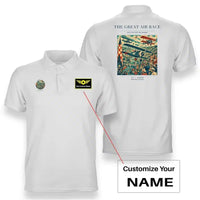 Thumbnail for VINTAGE G4003 - The Great Air Race - Double-Side Polo T-Shirt design on white+name