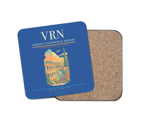 Thumbnail for Verona Villafranca Airport (VRN) design on blue 1 piece coaster