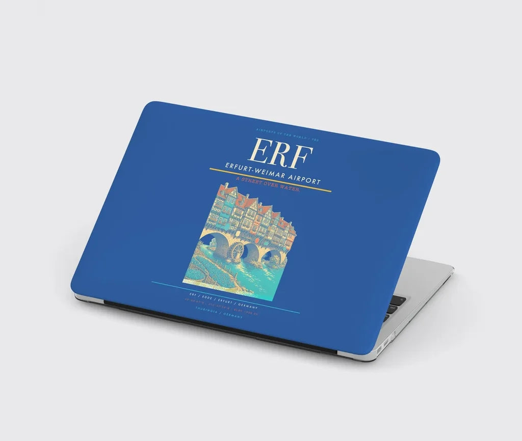 Erfurt-Weimar Airport (ERF) design on blue MacBook case