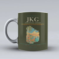 Thumbnail for Jönköping Airport (JKG) airport code design on green army ceramic mug