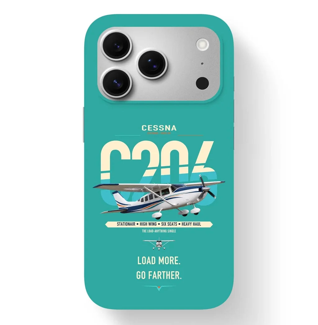 Cessna 206 Stationair design on turquoise magsafe iphone case, for iPhone 17 Pro