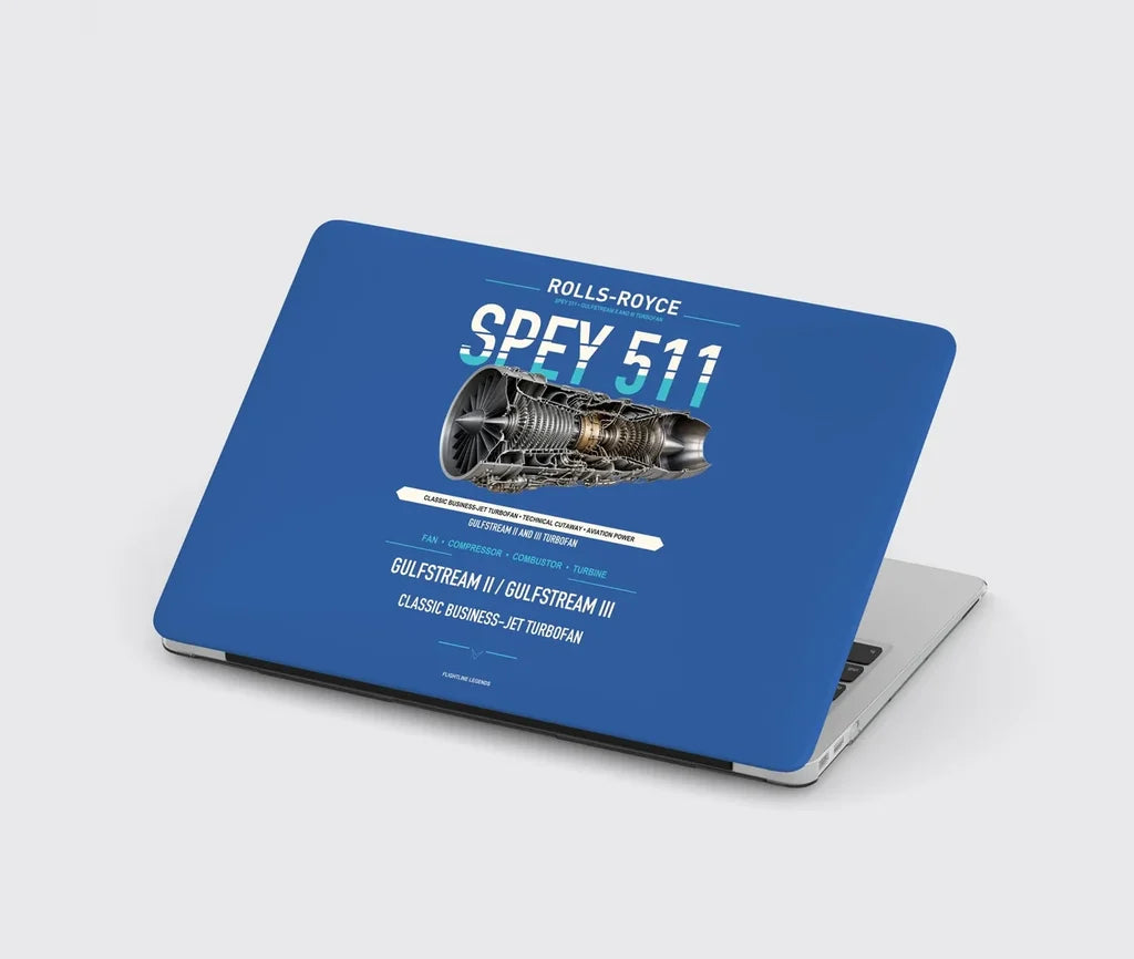 SPEY 511 design on blue MacBook case