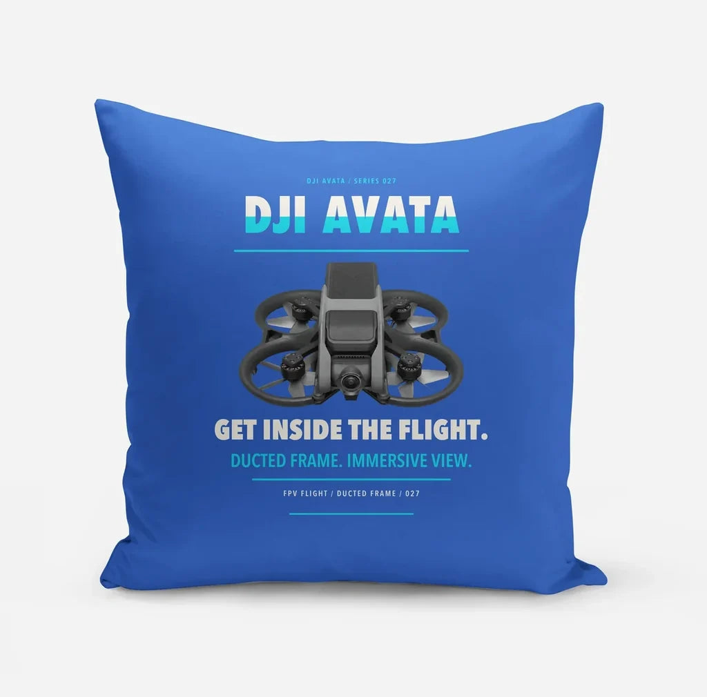 DJI Avata design on blue pillow