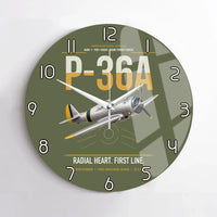 Thumbnail for P-36A Hawk design on green army no frame wall clock