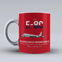 Thumbnail for E-8C Joint STARS design on red ceramic mug, double-side print