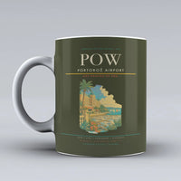 Thumbnail for Portorož Airport (POW) airport code design on green army ceramic mug