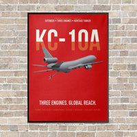 Thumbnail for KC-10A EXTENDER vertical canvas print - framed - red background