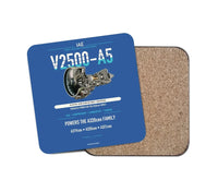 Thumbnail for V2500-A5 design on blue 1 piece coaster